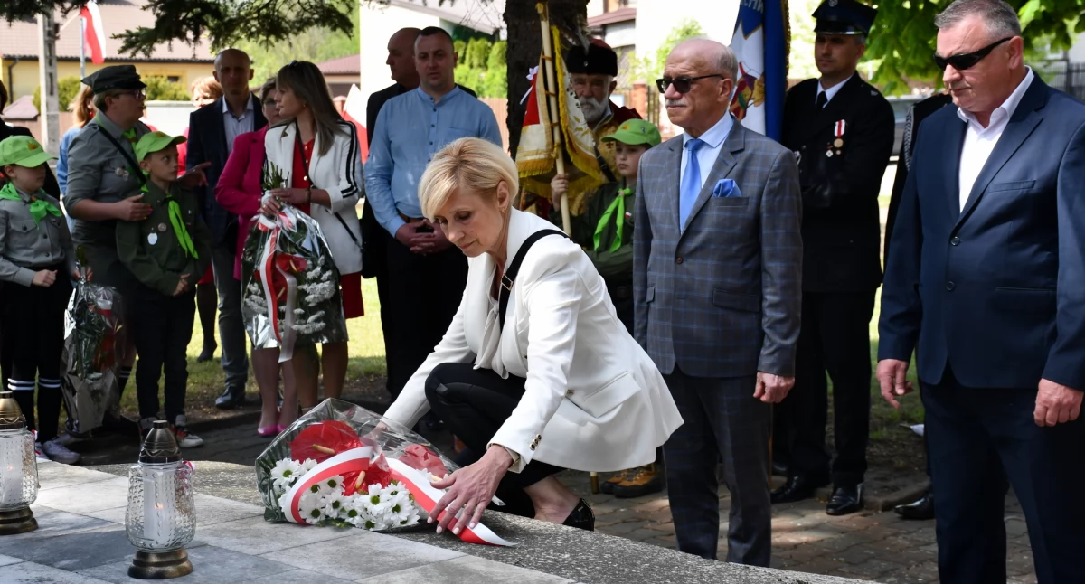 historia, Obchody rocznicy Konstytucji Konstantynowie montaż słowno muzyczny składanie kwiatów pomnikami - zdjęcie, fotografia