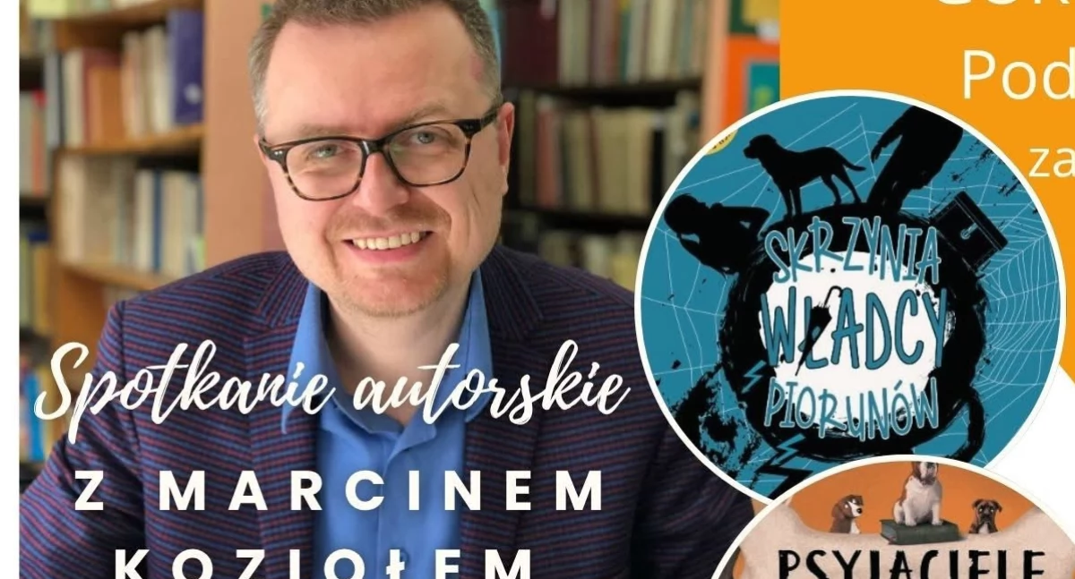Biblioteka, Spotkanie Marcinem Koziołem autorem który potrafi zaczarować słowem - zdjęcie, fotografia