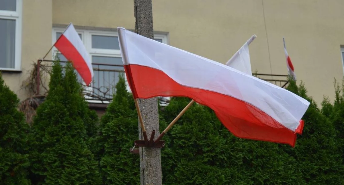 inne, Urząd Miasta rozdaje flagi państwowe Dzień Niepodległości - zdjęcie, fotografia