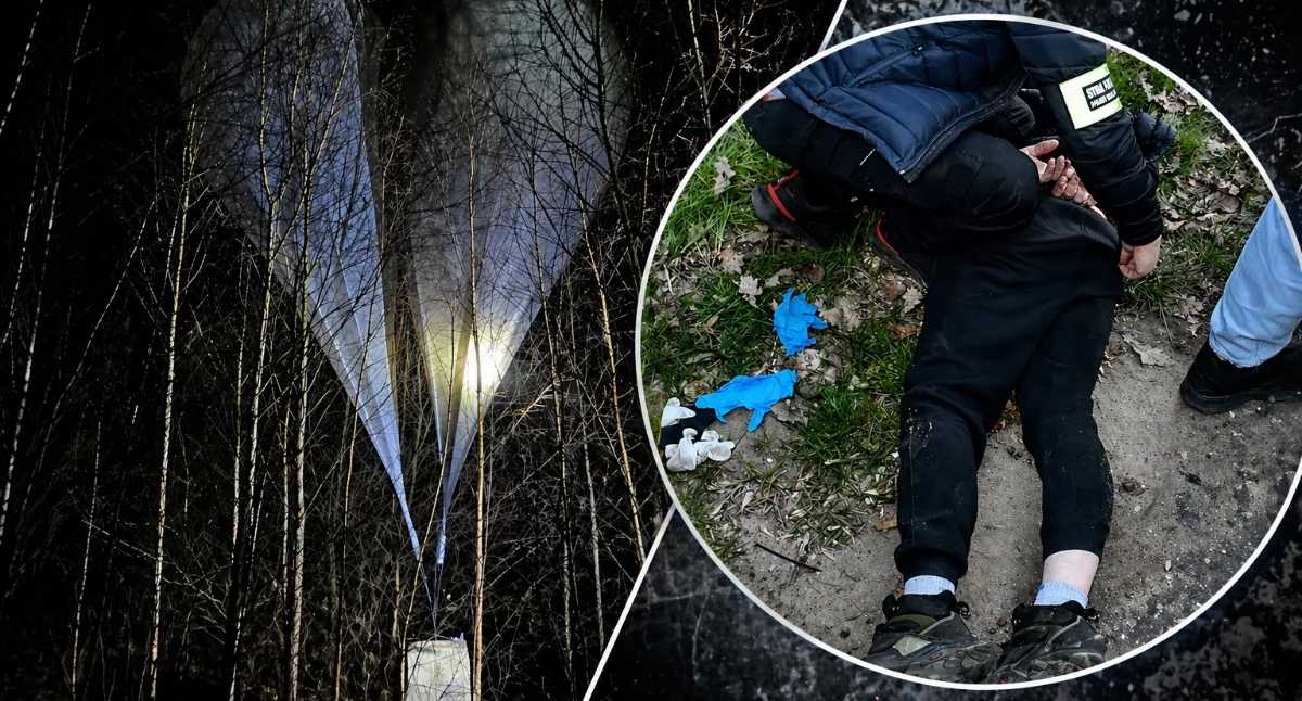 fot. SG i KAS i rozbiły grupę przestępczą, która przemycała papierosy za pomocą balonów meteorologicznych/Nadbużański Oddział Straży Granicznej